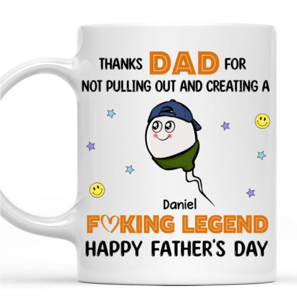 Thanks Dad For Creating A Legend - Personalized Custom Coffee Mug