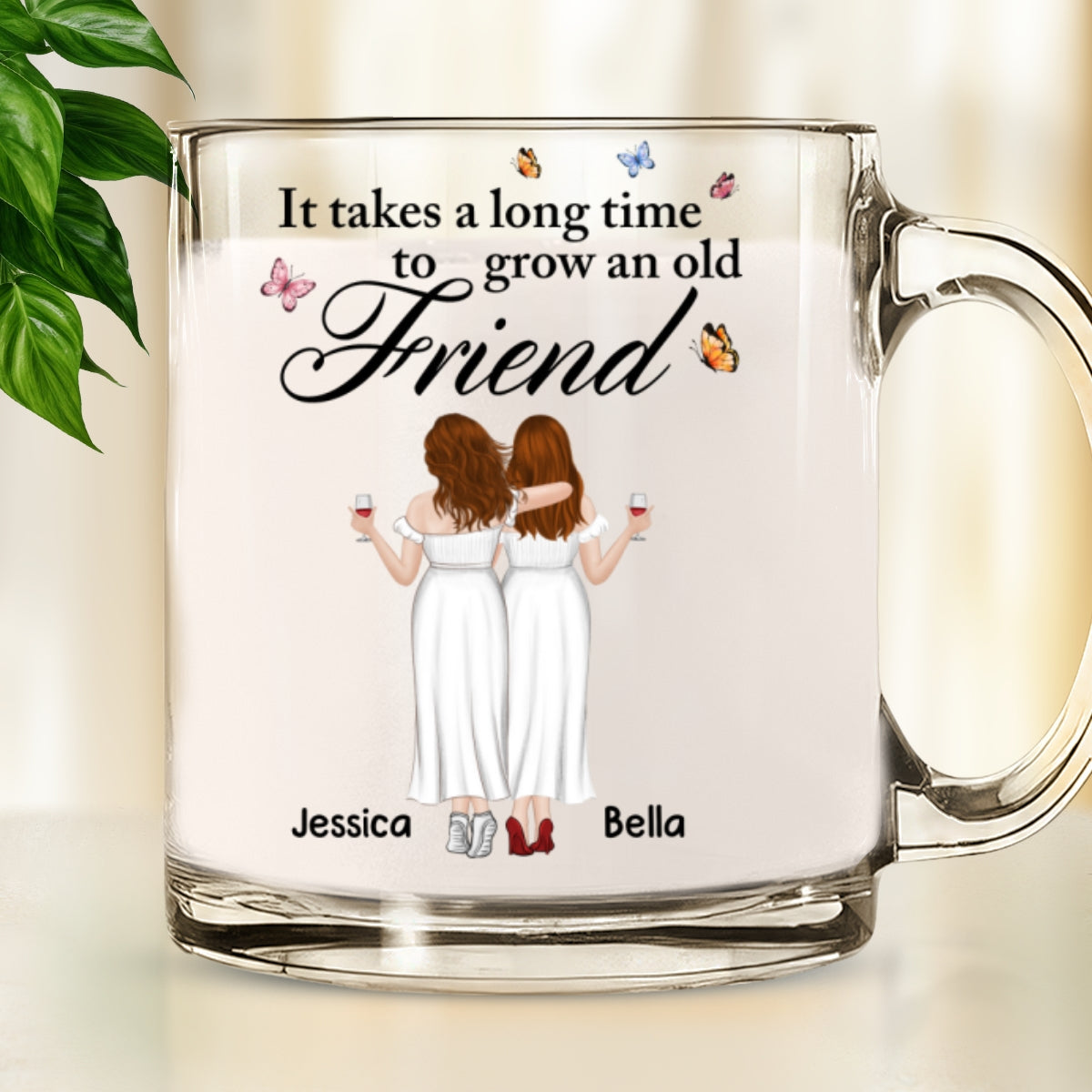 Besties Forever - Personalized Custom Glass Mug