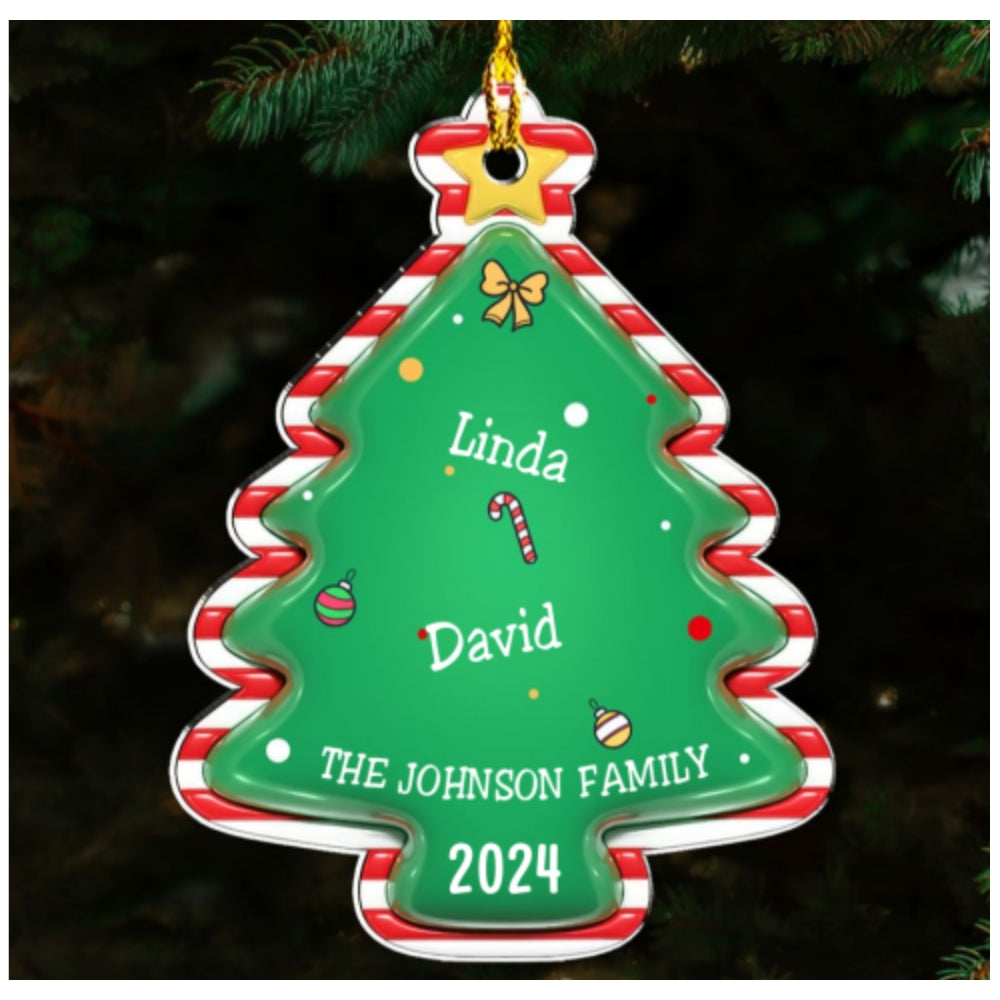 Family Christmas Tree - Personalized Custom 3D Inflated Effect Acrylic Ornament