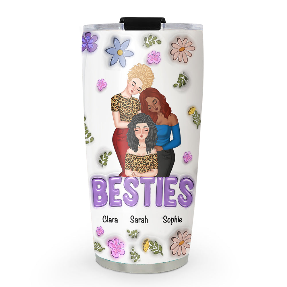 You And Me Besties Forever - Personalized Custom 3D Inflated Effect Tumbler