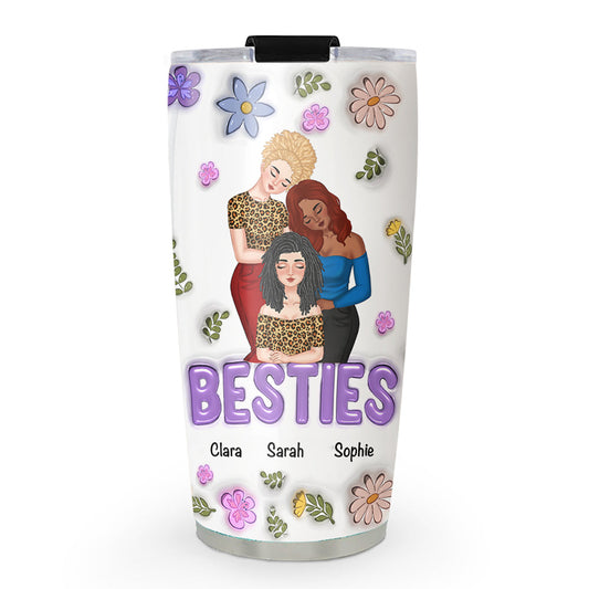 You And Me Besties Forever - Personalized Custom 3D Inflated Effect Tumbler