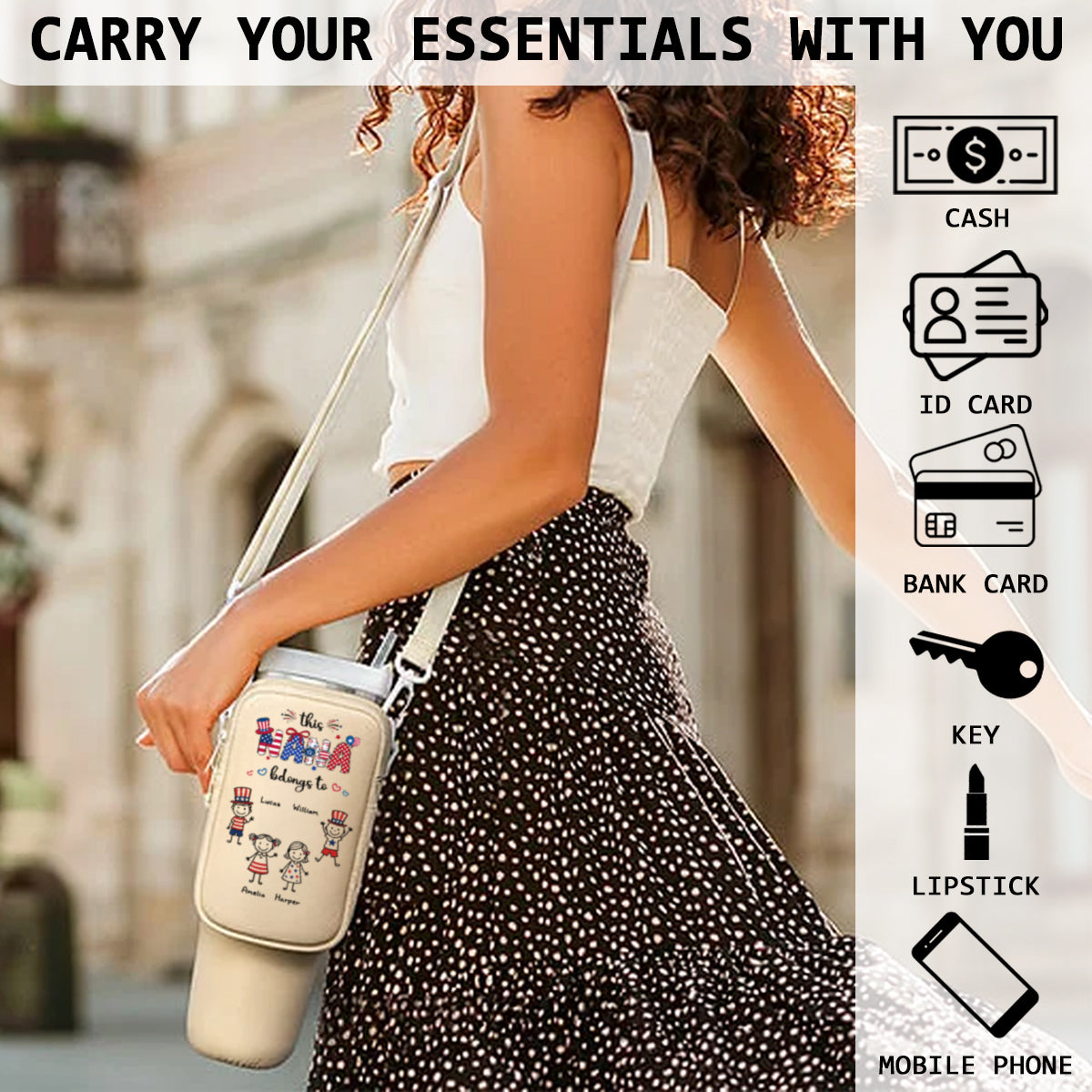 Home Is Where Your Grandma Is - Personalized Custom Water Bottle Carrier Bag