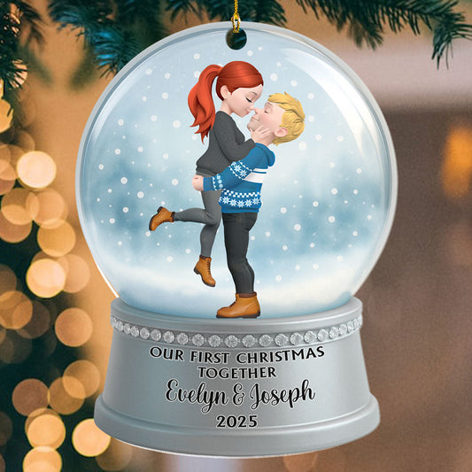 Couple Snowball - Personalized Custom Acrylic Ornament