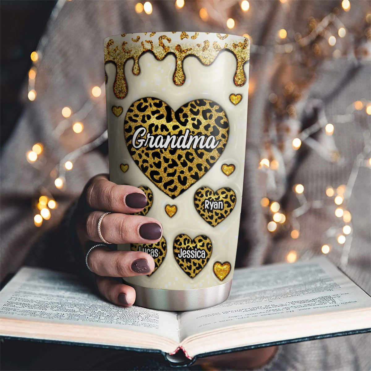 Grandma Love Is Infinite - Personalized Custom 3D Inflated Effect Tumbler