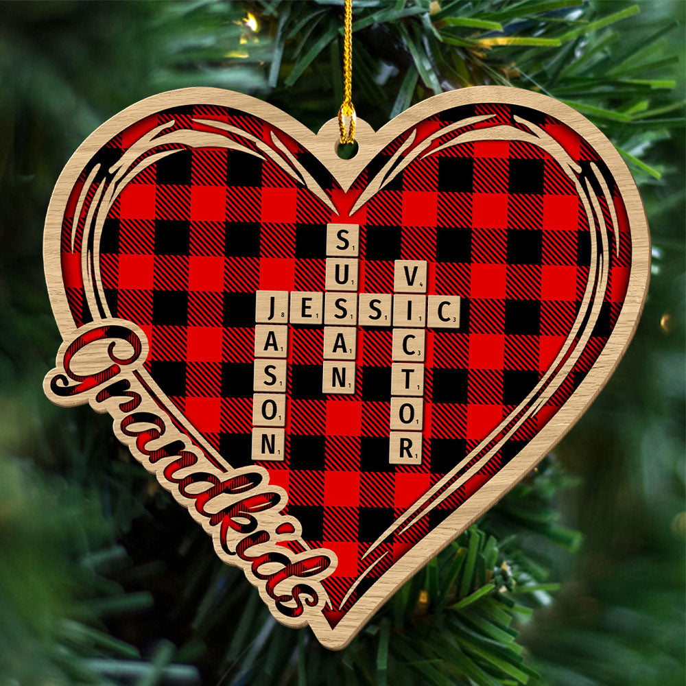 Grandparents Gave Us Love - Personalized Custom Wood Ornament