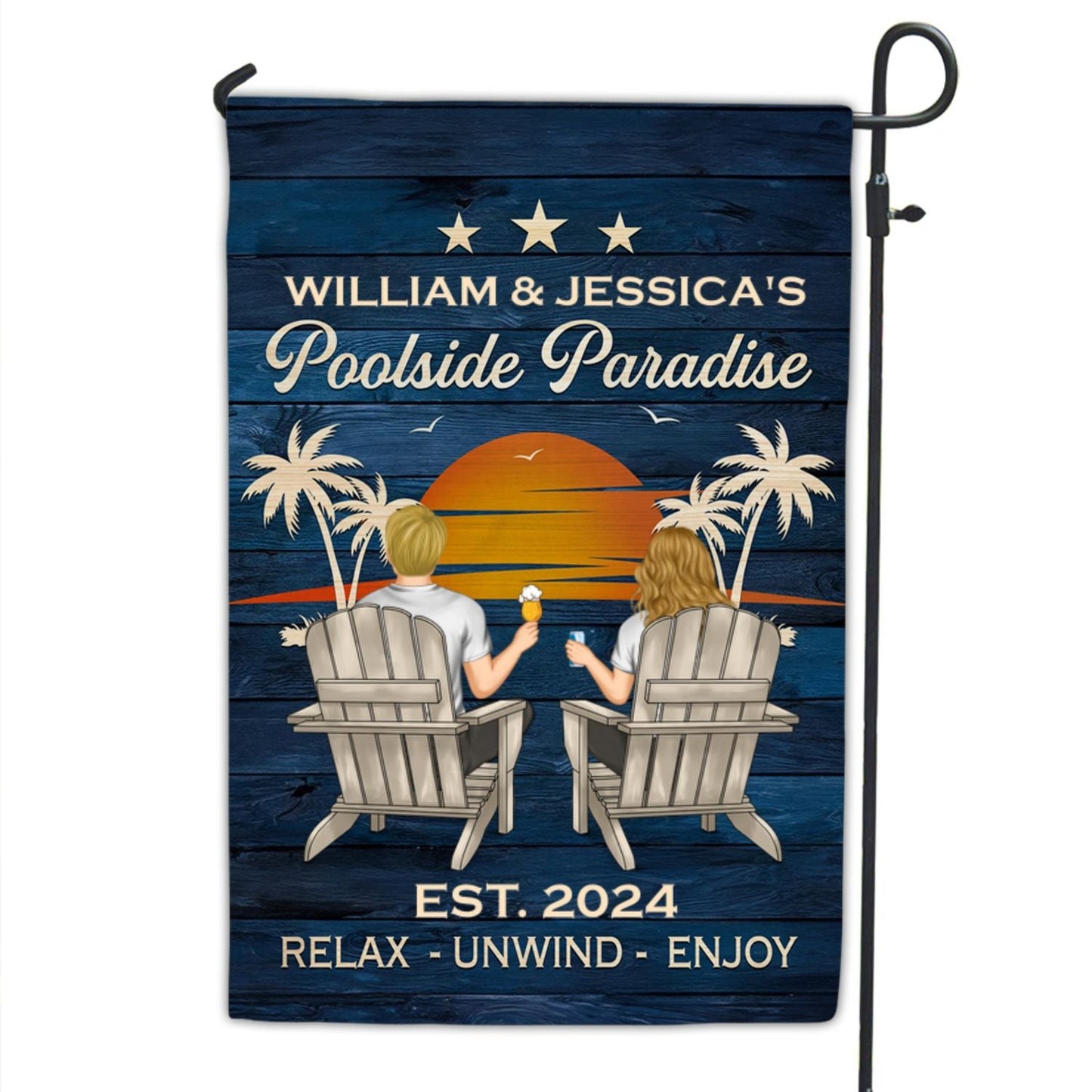 Poolside Paradise - Personalized Custom Flag