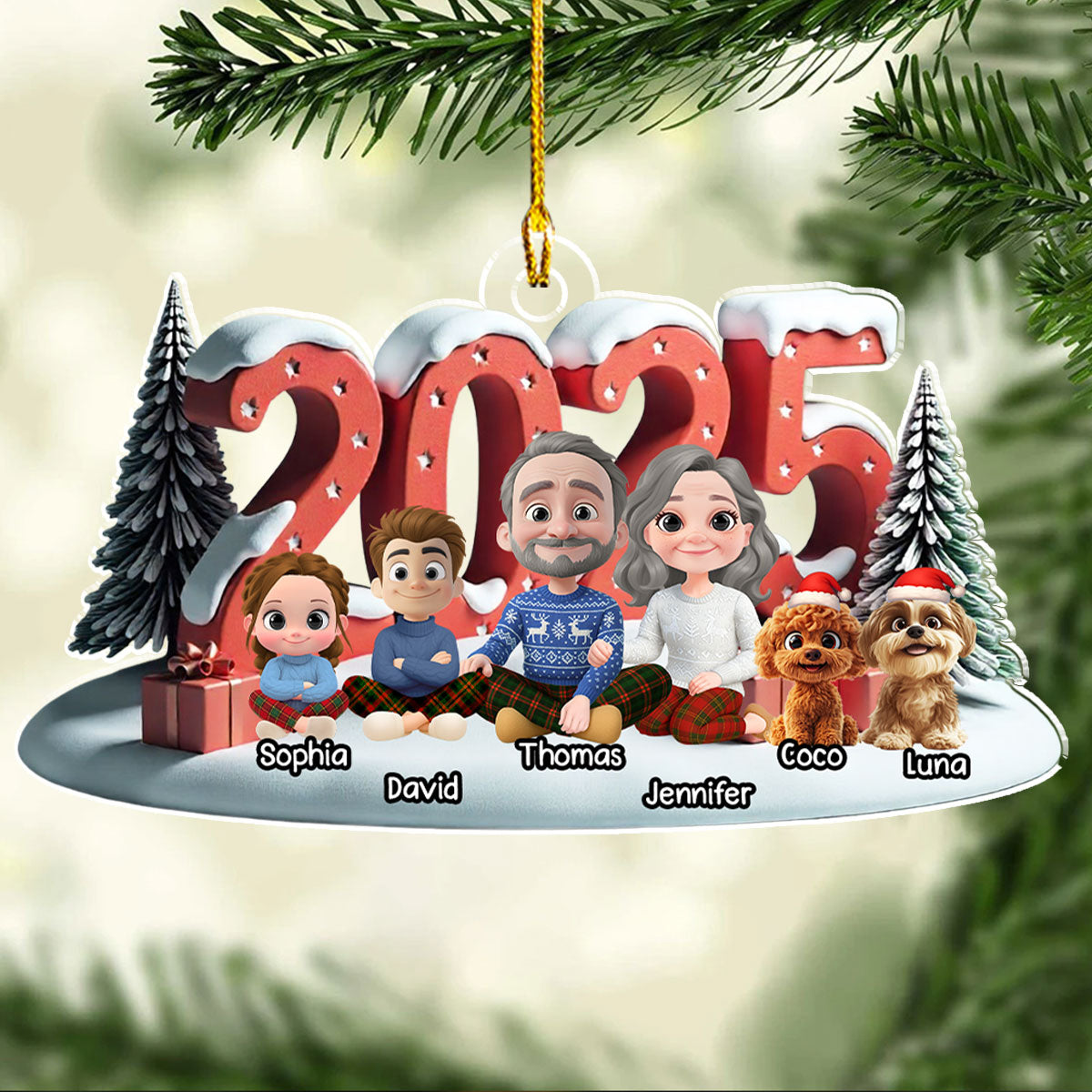 Forever As A Family - Personalized Custom Acrylic Ornament