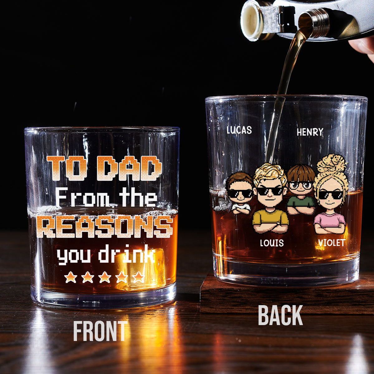 Reason You Drink - Personalized Custom Whiskey Glass