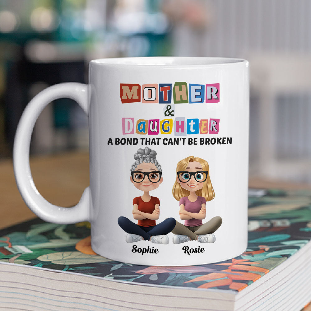 A Link Between Mother And Daughter - Personalized Custom Coffee Mug