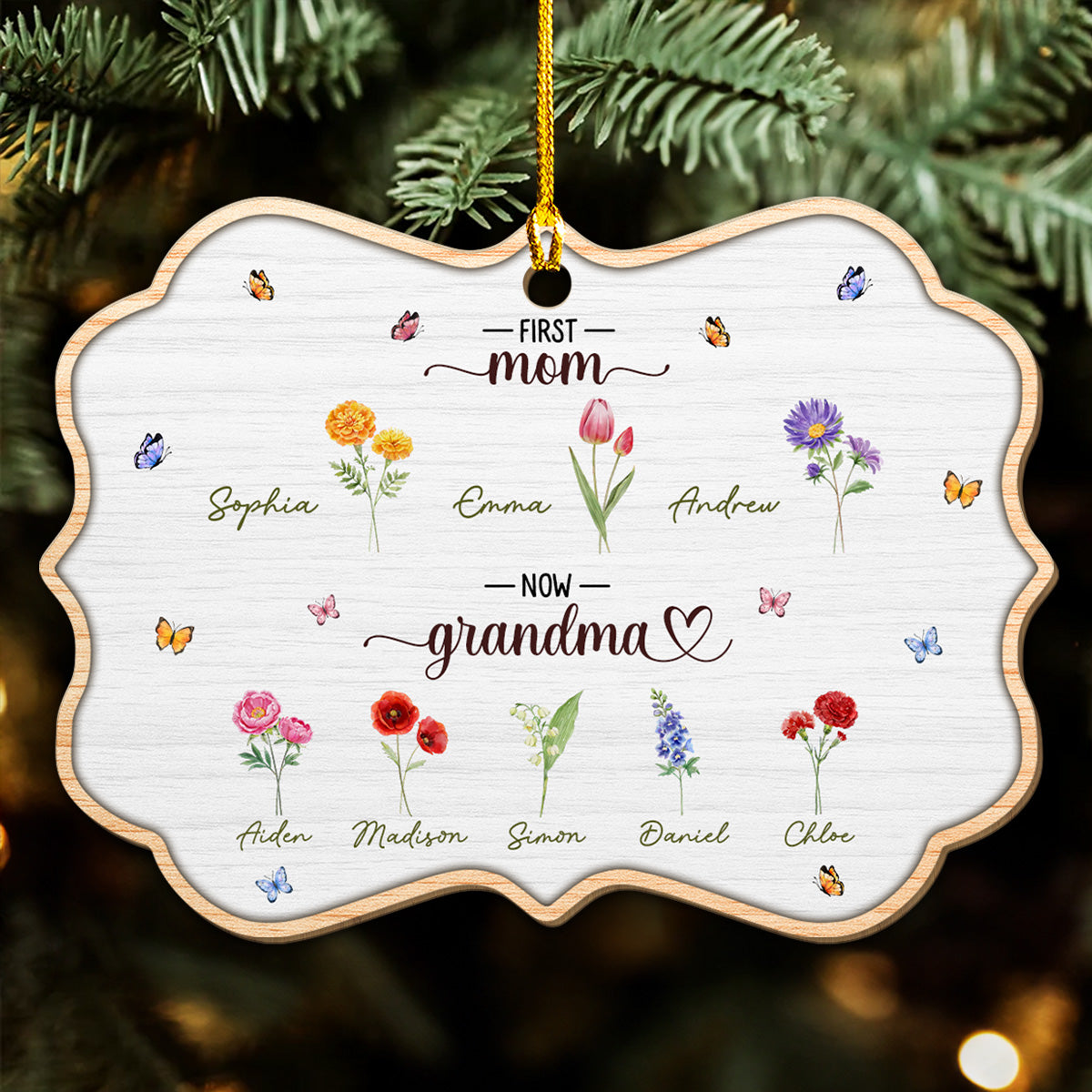 From Mom To Grandma - Personalized Custom Wood Ornament
