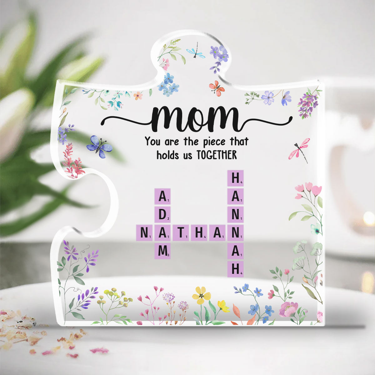 Mom Holds Us Together - Personalized Custom Acrylic Plaque
