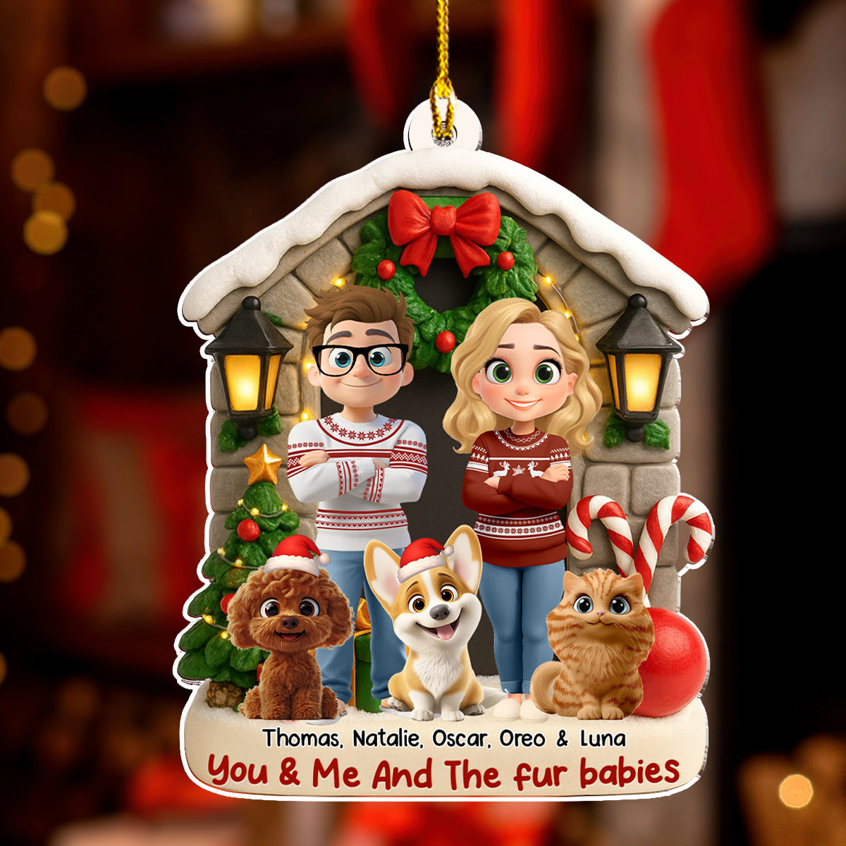 Bond Of Fur Love - Personalized Custom 3D Effect Acrylic Ornament