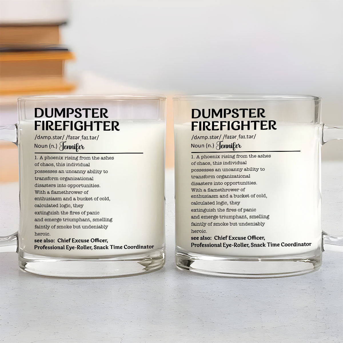 Dumpster Firefighter- Personalized Custom Glass Mug