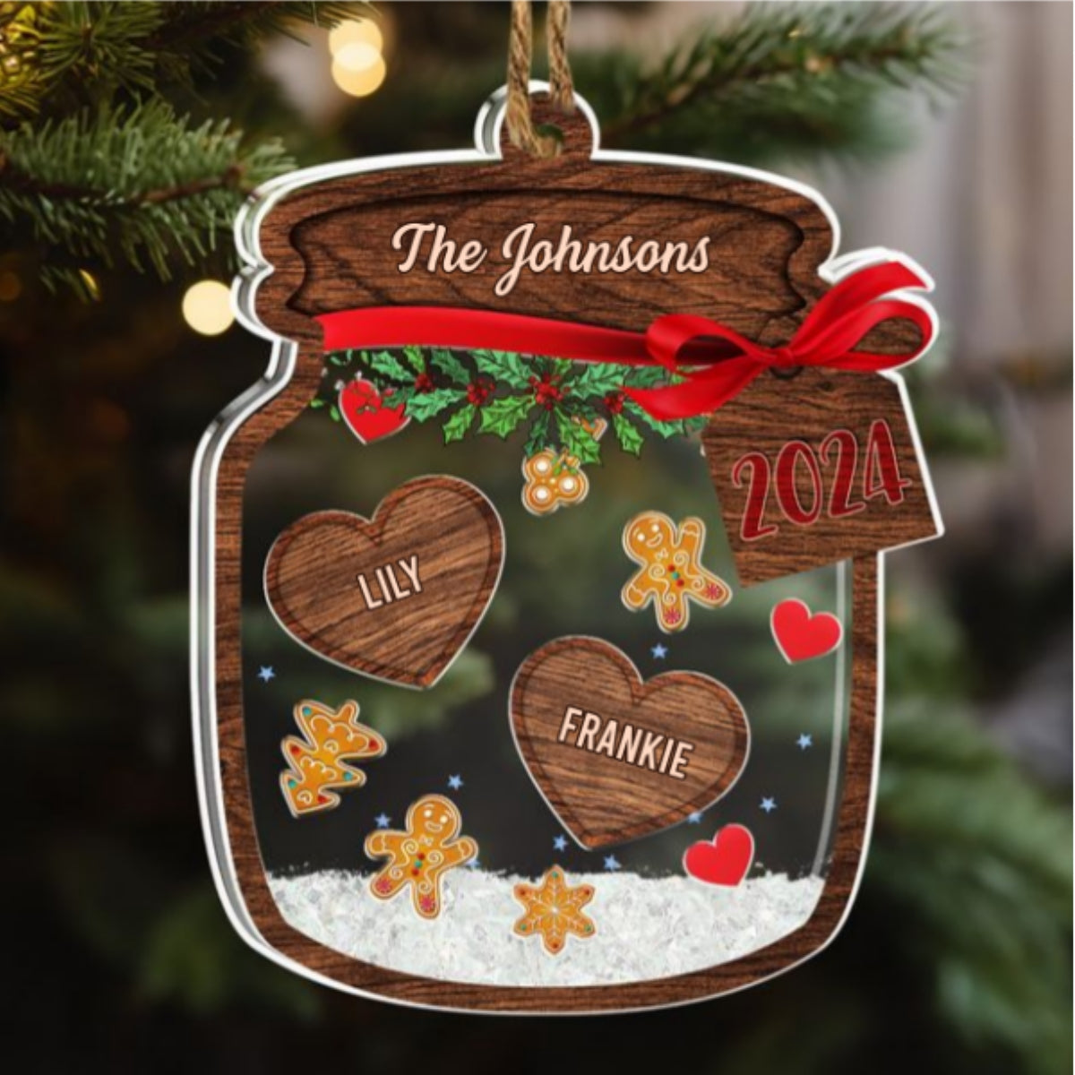 Family Name Christmas - Personalized Custom Acrylic Shaker Ornament