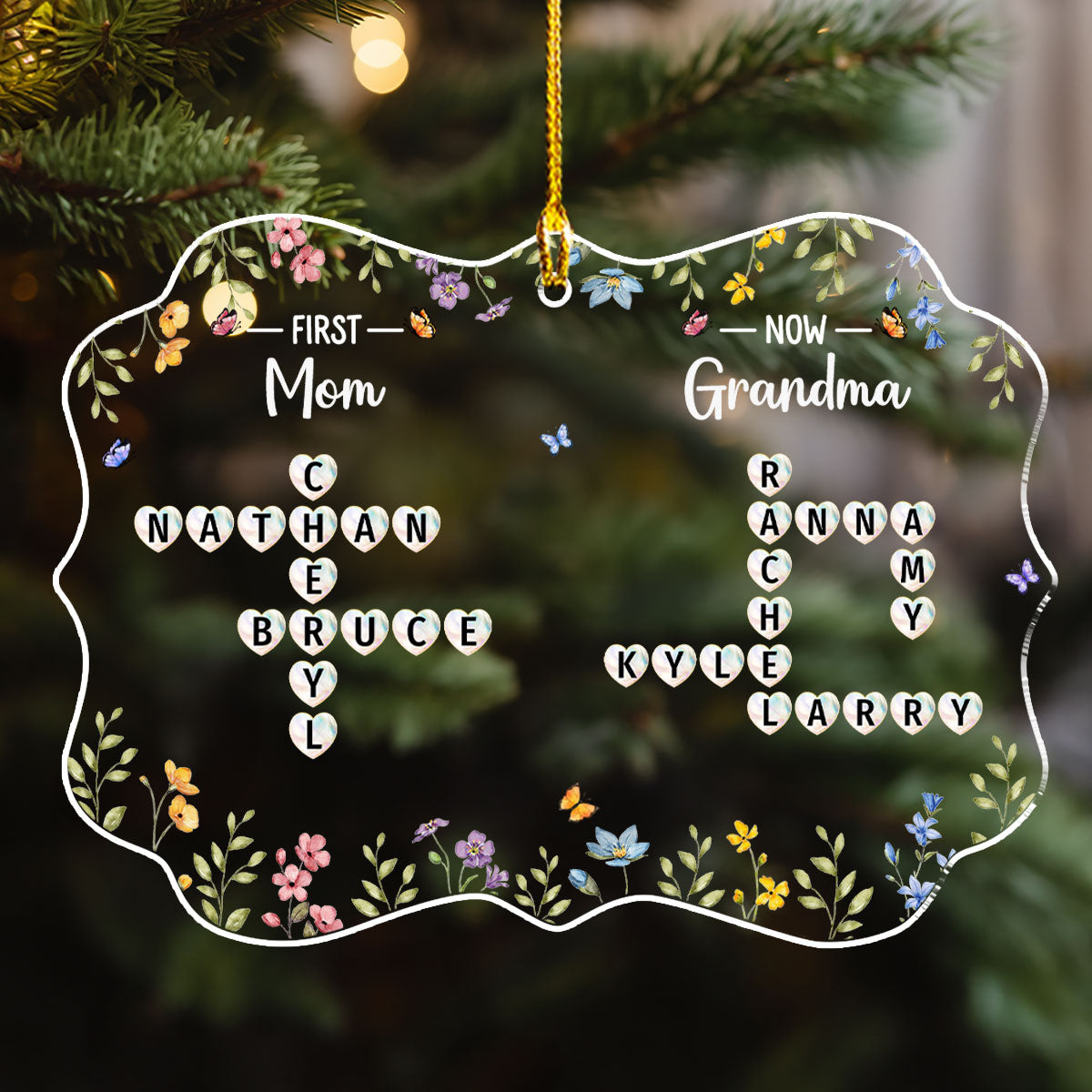 From Mom To Grandma Crossword - Personalized Custom Acrylic Ornament