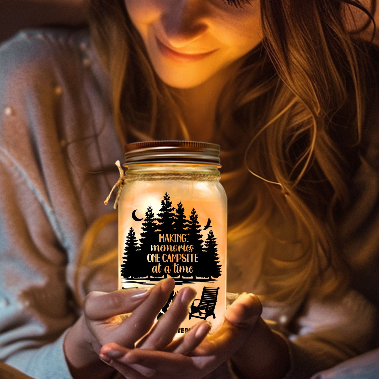 Our Happy Place  - Personalized Custom Mason Jar Light