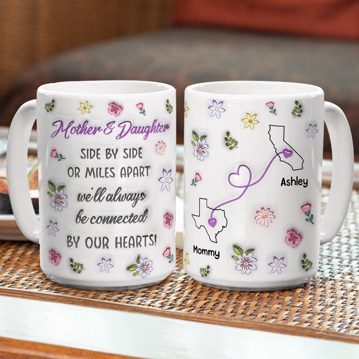 Mom And Daughter Unbreakable Bond - Personalized Custom 3D Inflated Effect Mug