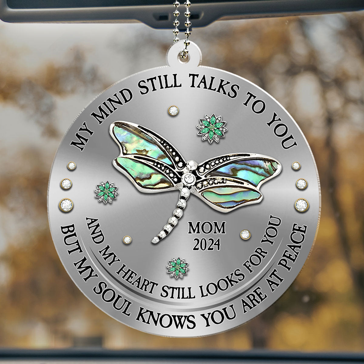 Dragonfly My Mind My Heart My Soul - Personalized Custom Car Ornament