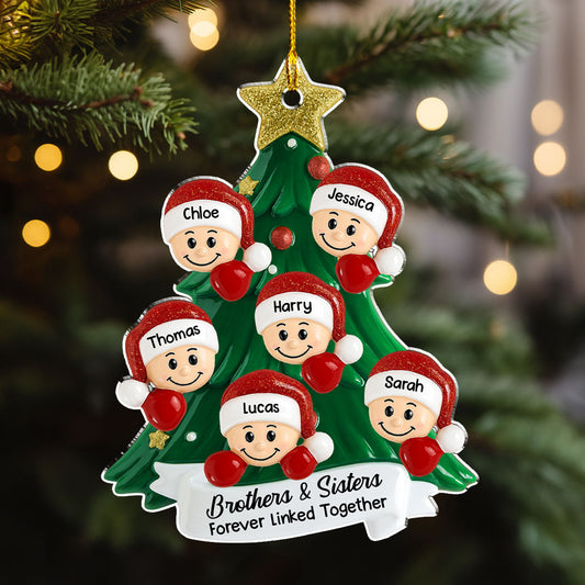 Cute Santa Hat Family - Personalized Custom Acrylic Ornament