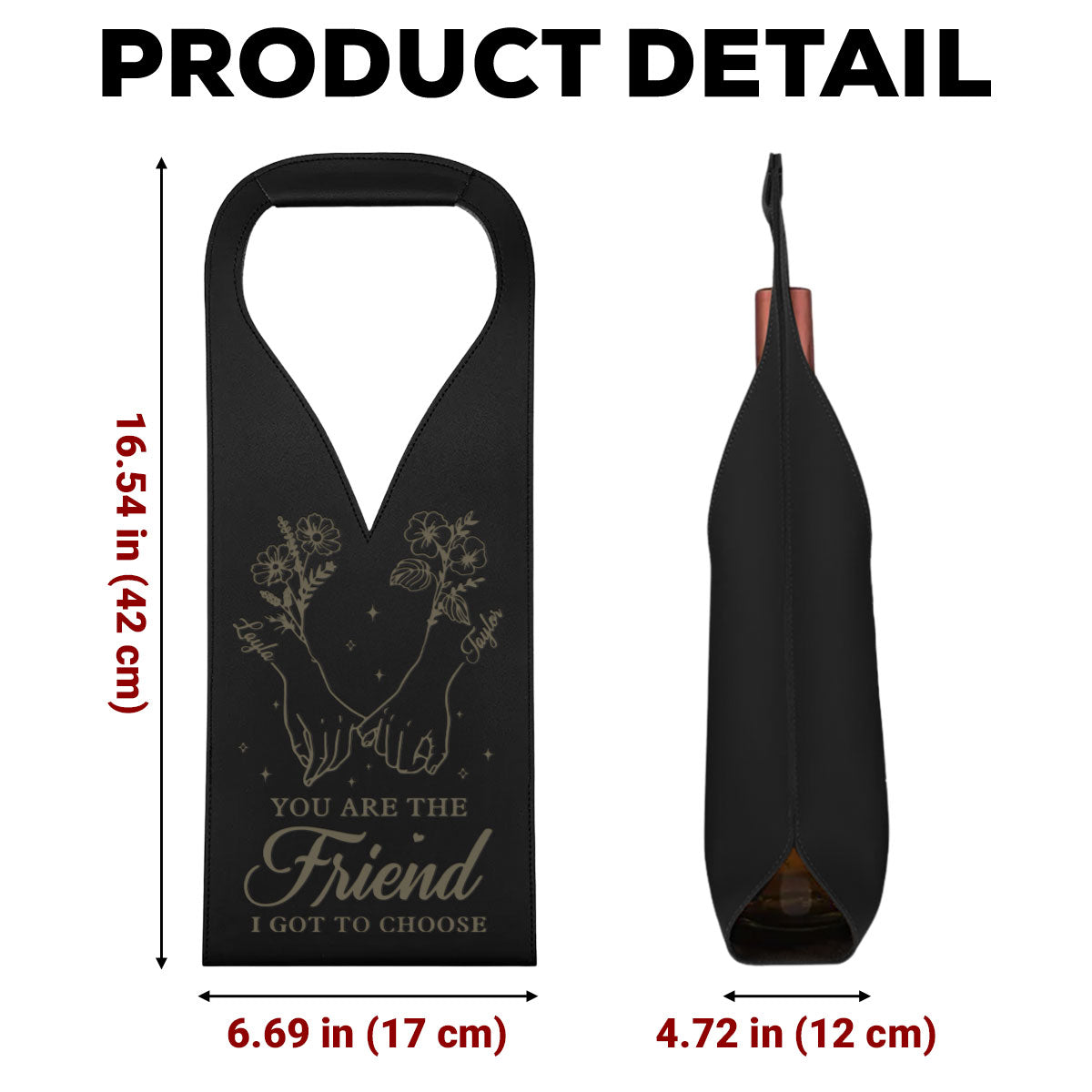 I Got To Choose - Personalized Custom Engraved Leather Wine Bag