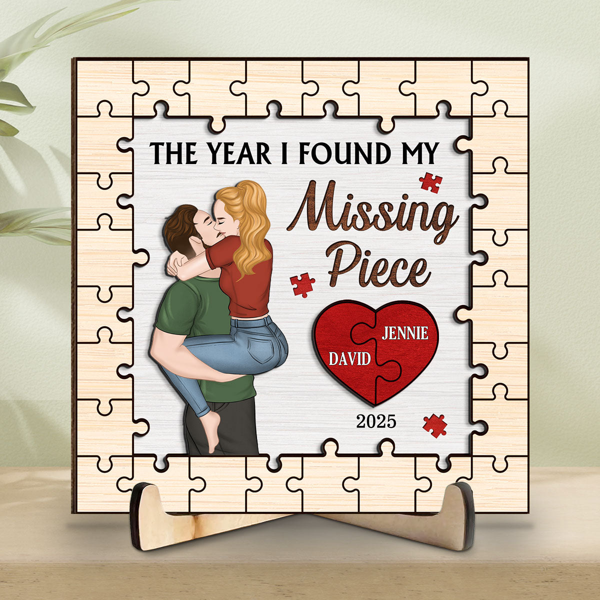 Couple With Love - Personalized Custom Wooden Plaque