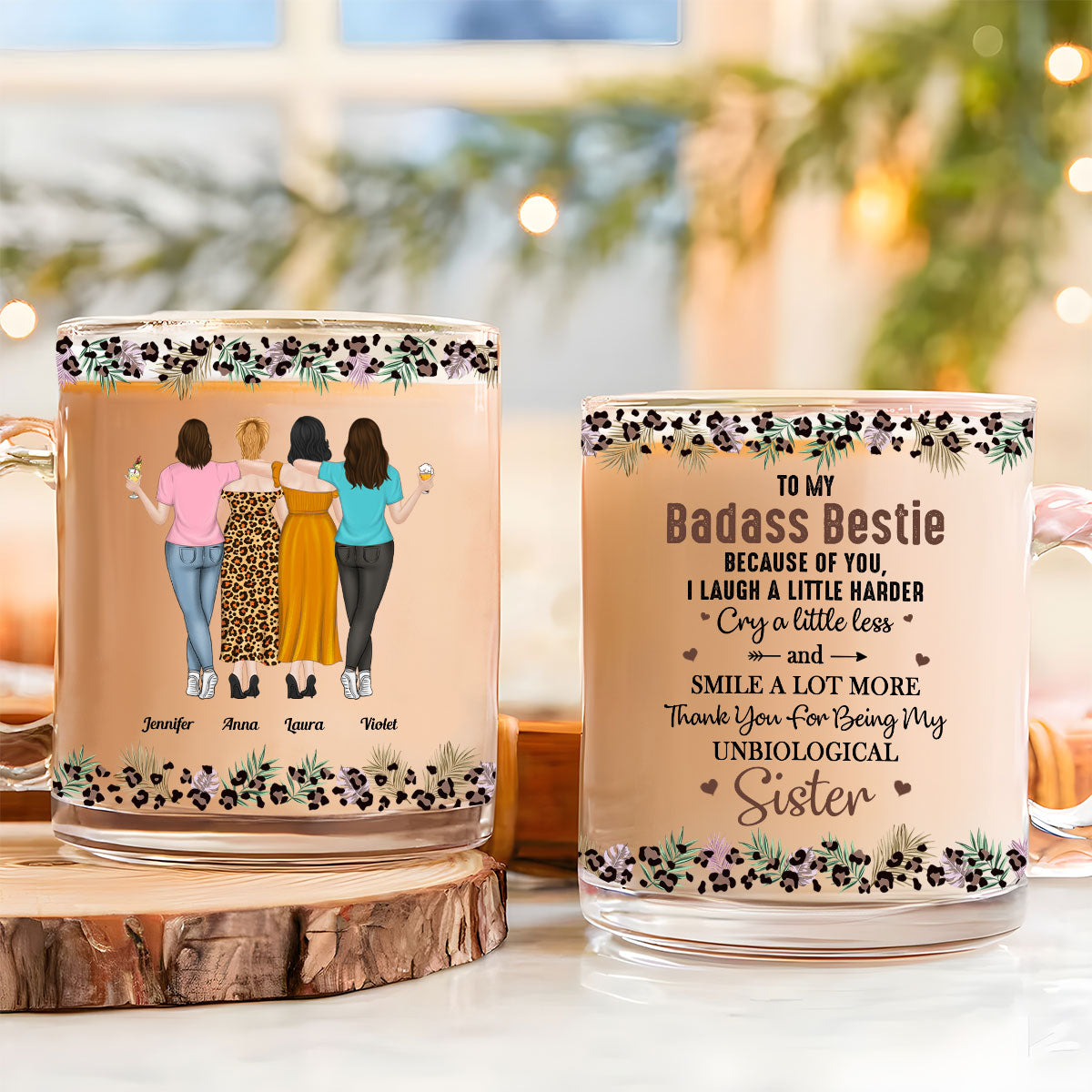 Beautiful Friendship - Personalized Custom Glass Mug