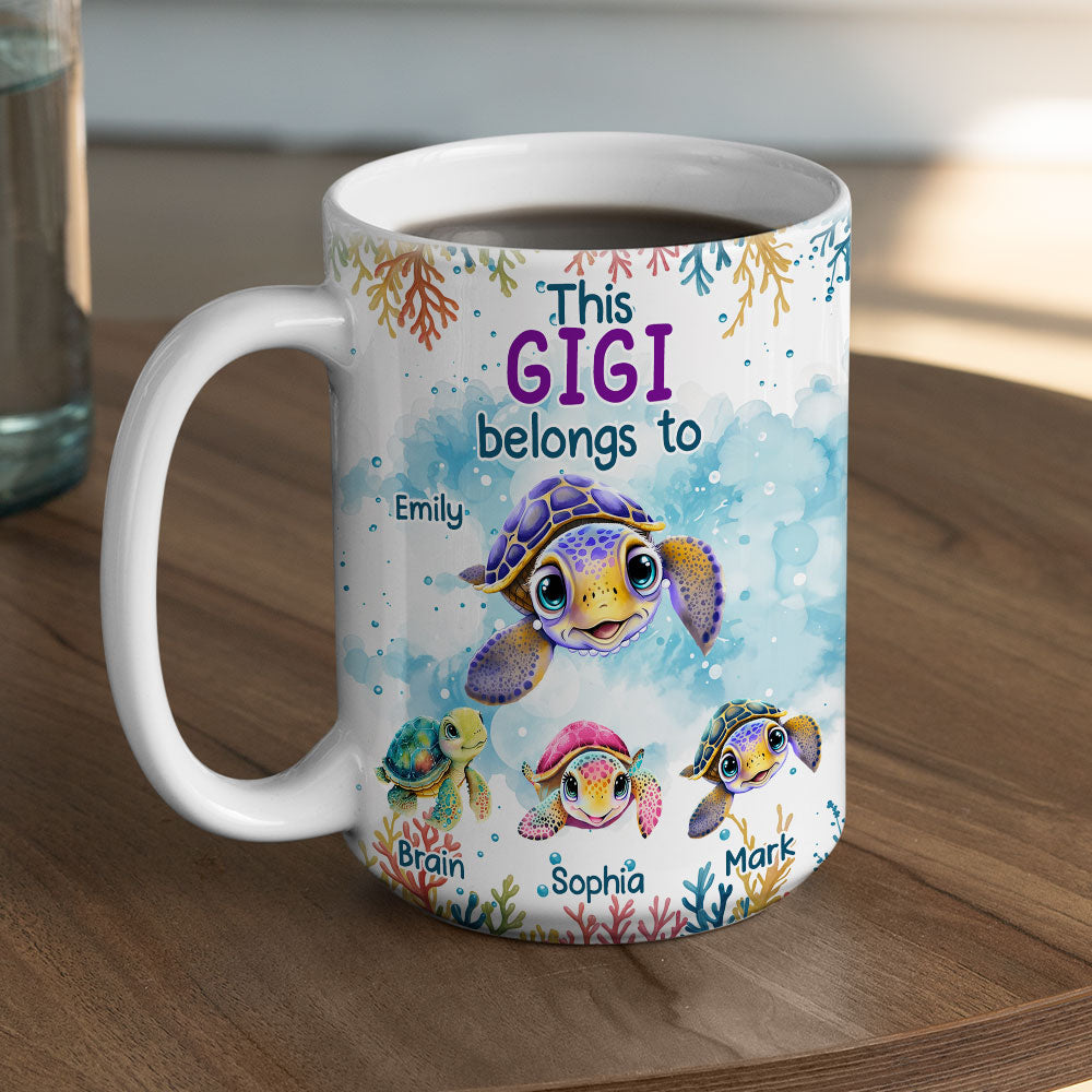 This Grandma Belongs To Turtle Summer - Personalized Custom Coffee Mug
