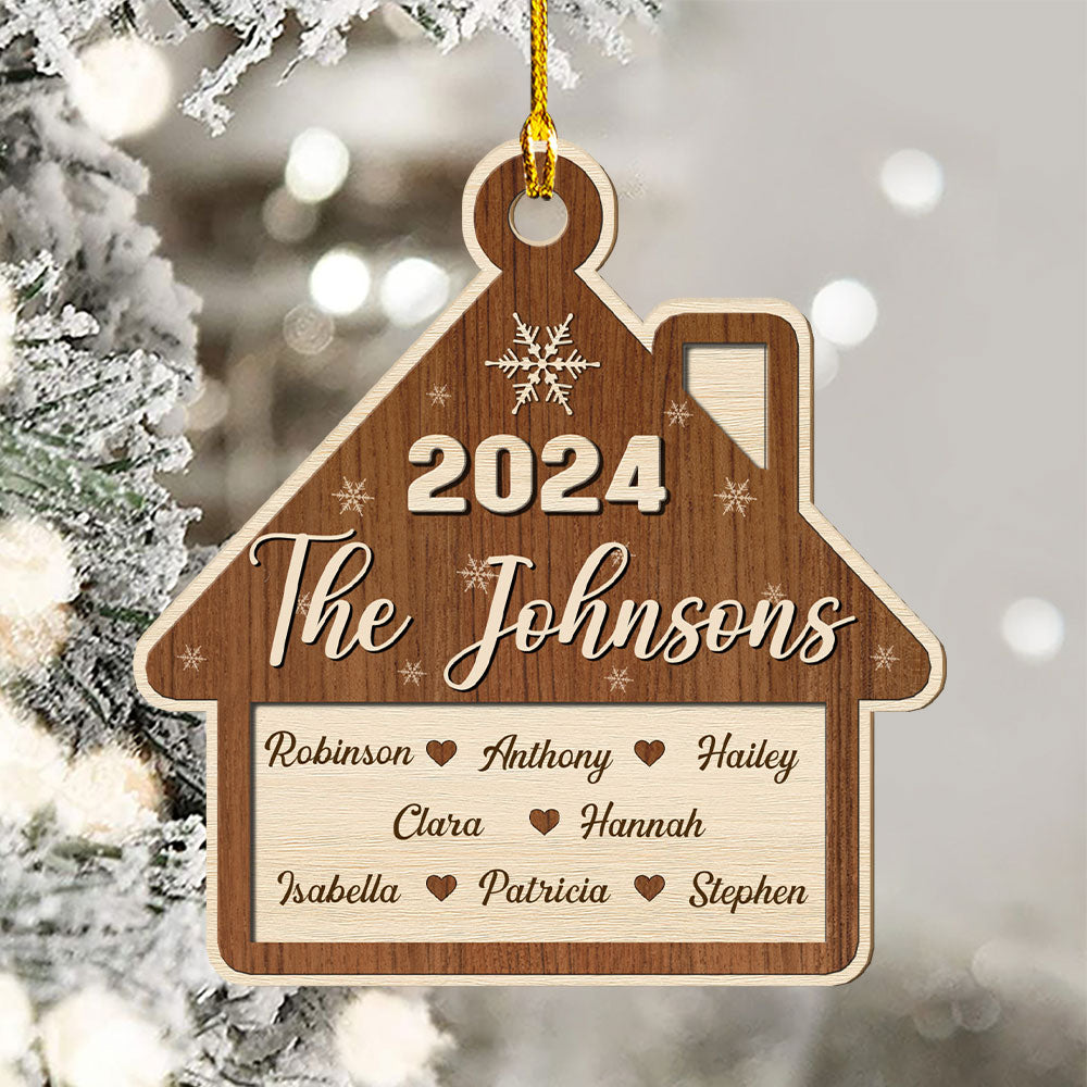 Family Christmas - Personalized Custom Wood Ornament