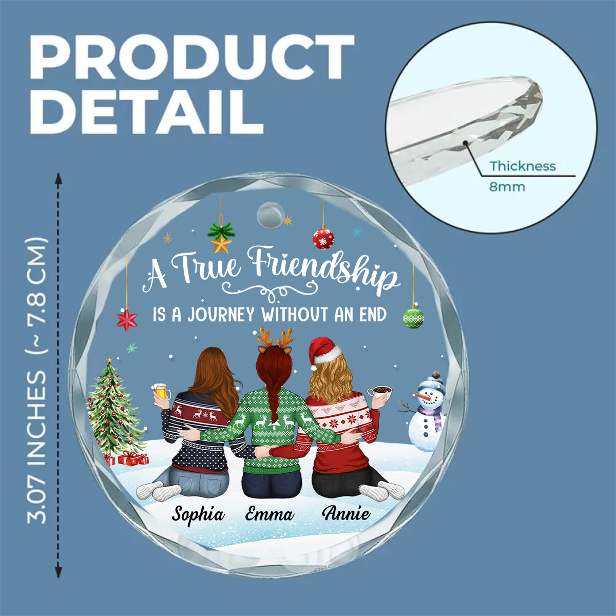 A Journey Without An End  - Personalized Custom Glass Ornament
