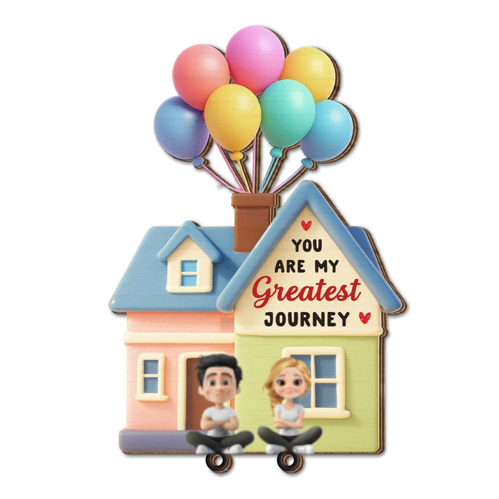 You Are My Greatest Journey - Personalized Custom Wooden Key Holder With Keychain