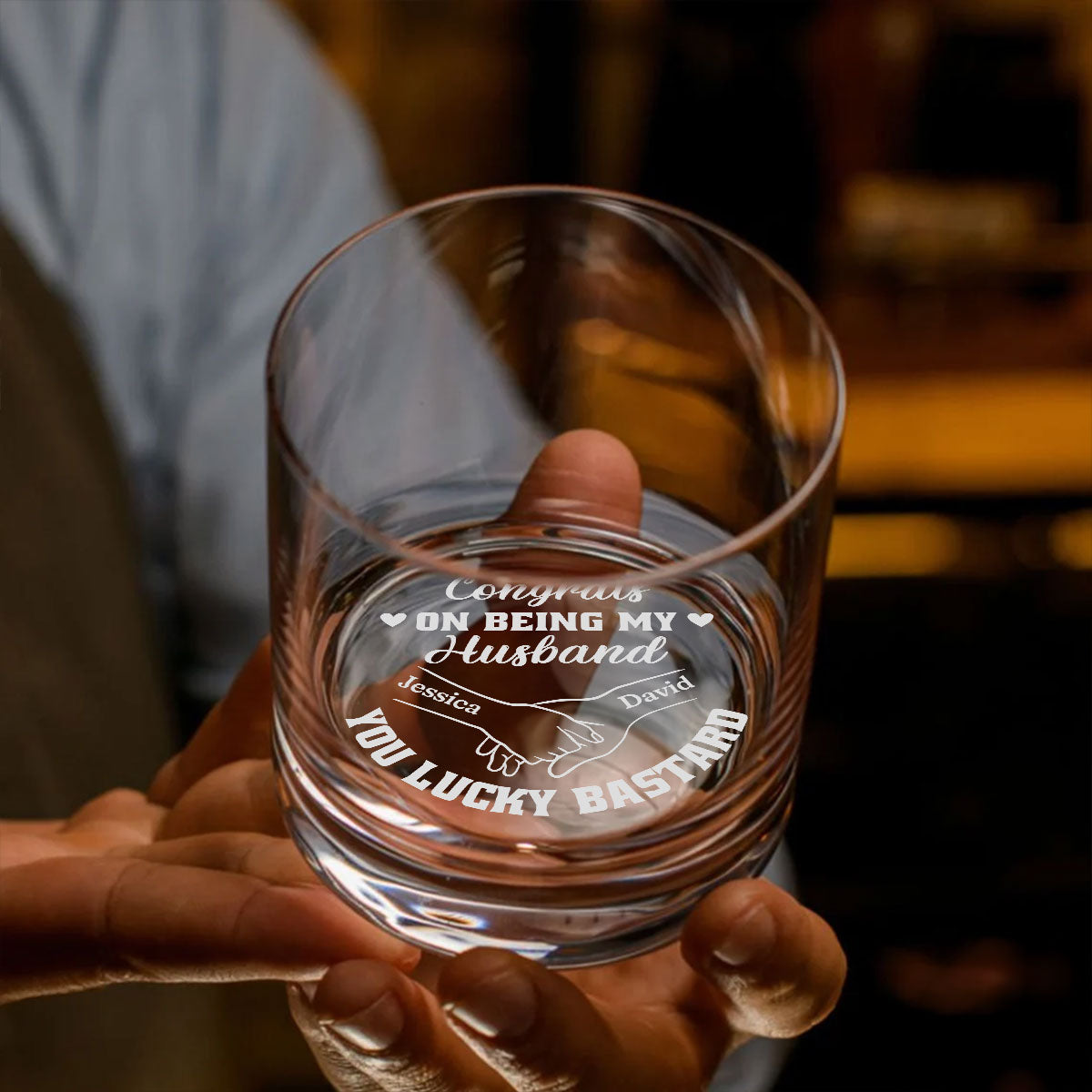 Congrats My Bastard - Personalized Custom Engraved Whiskey Glass