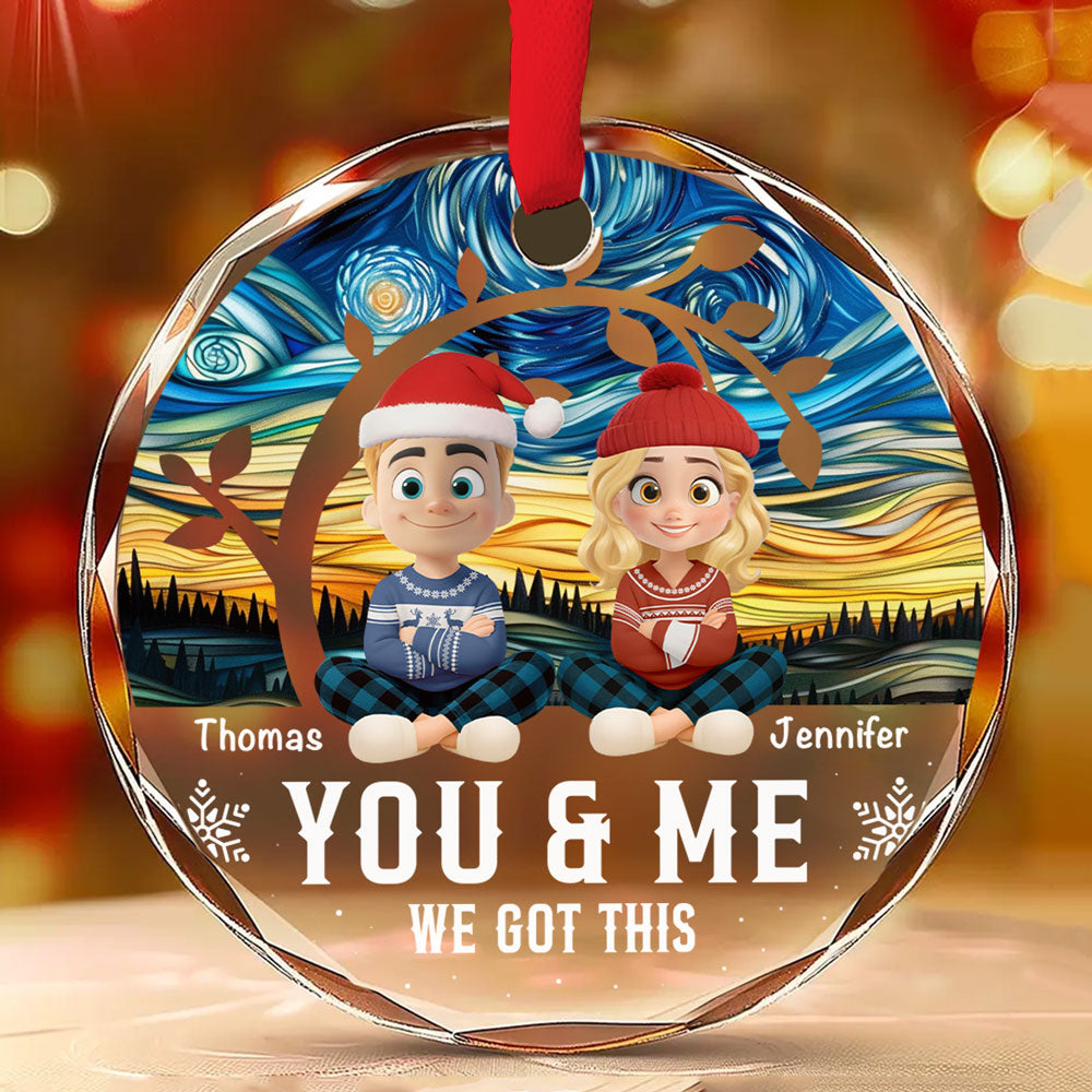 Forever You And Me - Personalized Custom Glass Ornament