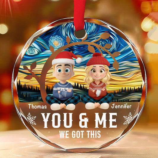 Forever You And Me - Personalized Custom Glass Ornament