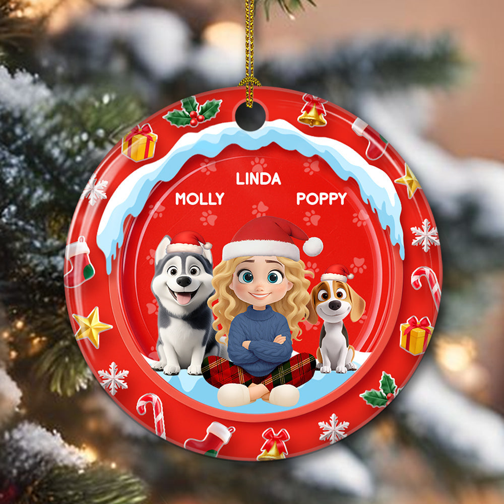 Under The Mistletoe - Personalized Custom 3D Effect Ceramic Ornament