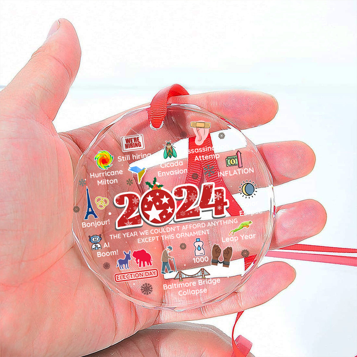 Notable Events 2024 Christmas - Glass Ornament