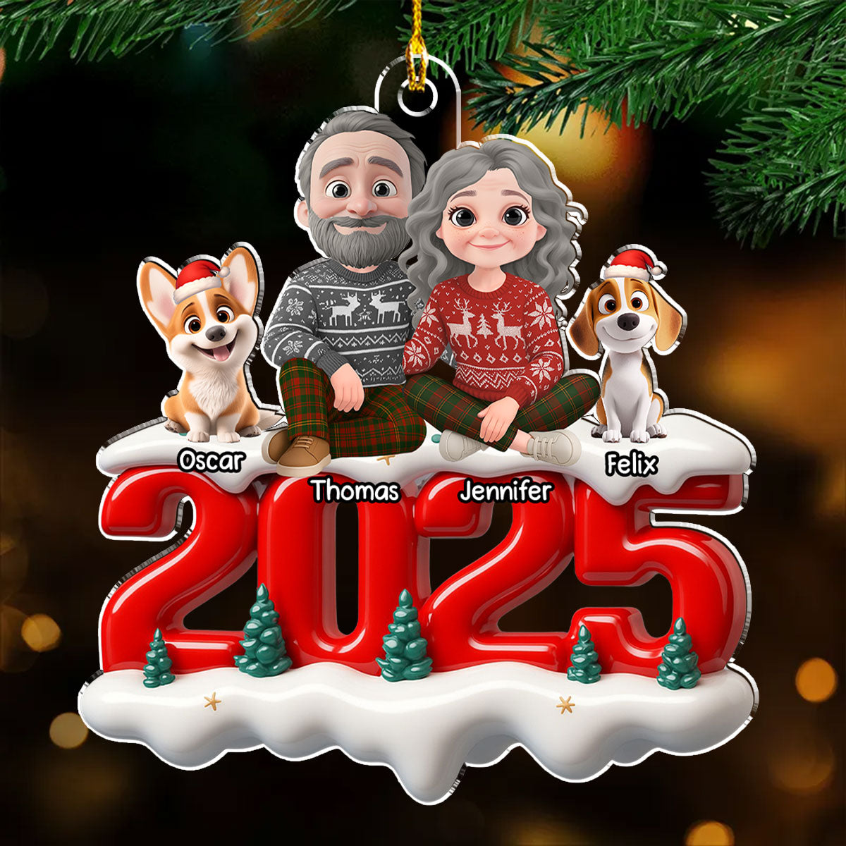 Together Forever Now - Personalized Custom 3D Effect Acrylic Ornament
