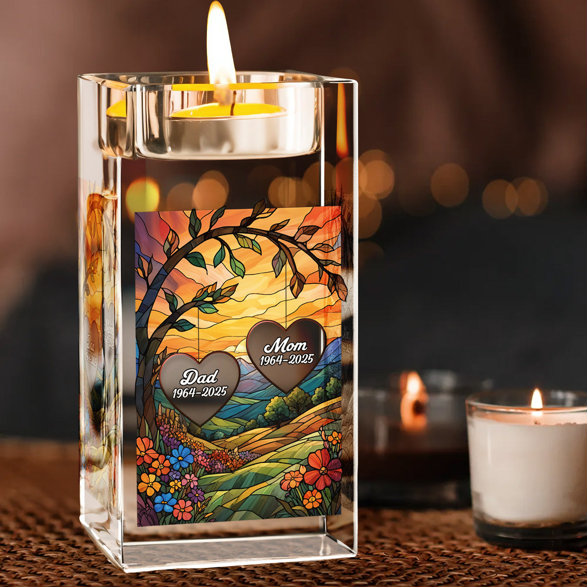 In Heaven - Personalized Custom Crystal Candle Holder