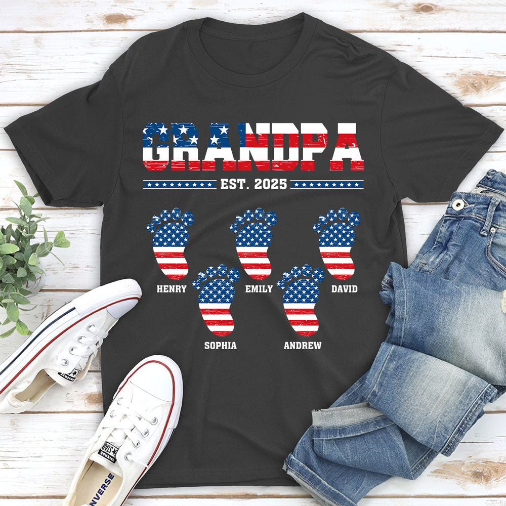 Grandpa With Grandkids - Personalized Custom Shirt