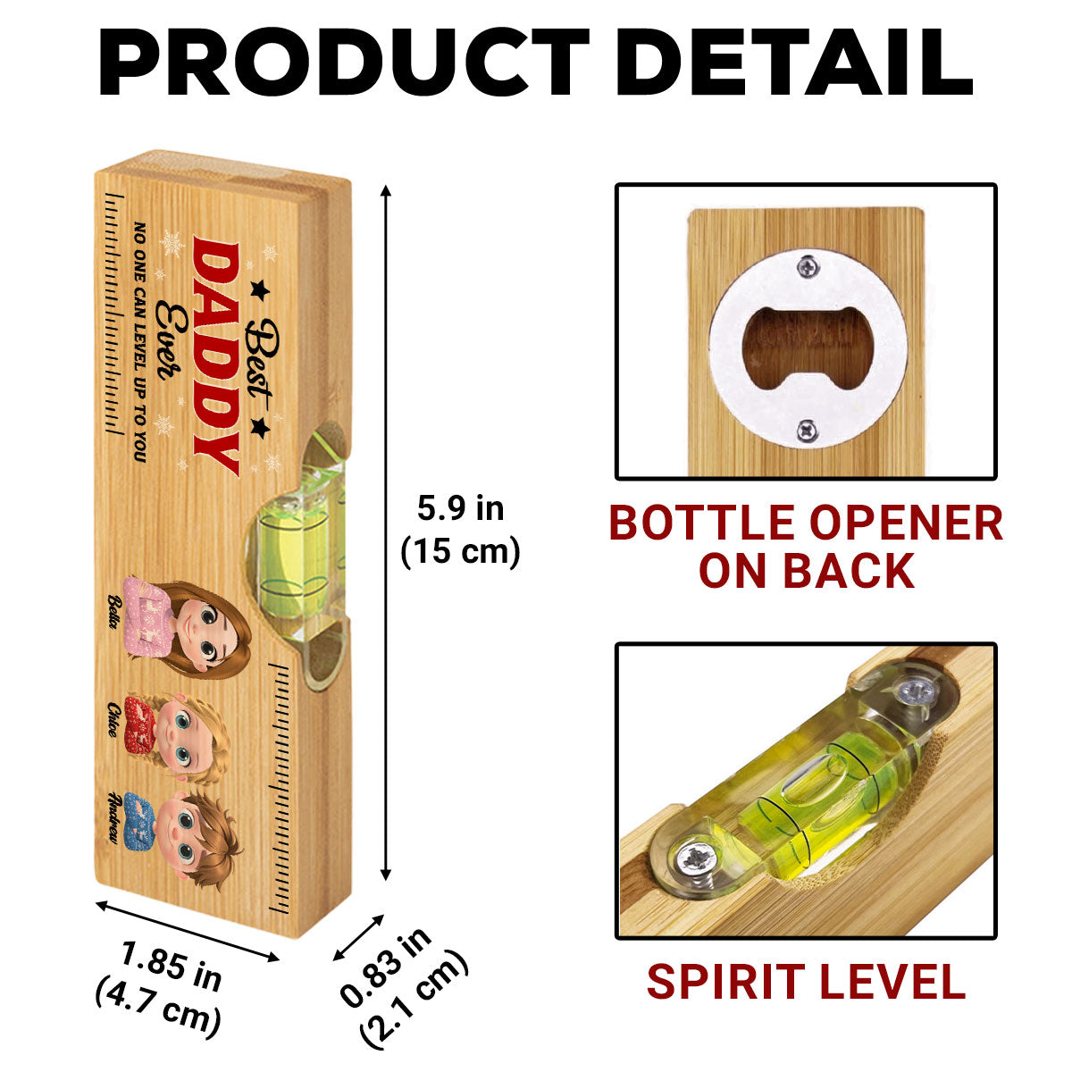 No One Level Up To You Christmas - Personalized Custom Wooden Spirit Level Bottle Opener