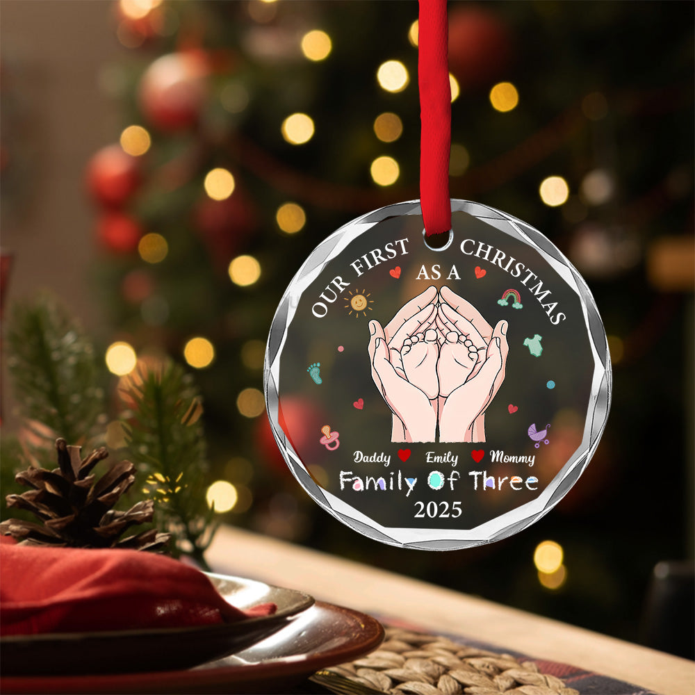 Our 1st Xmas Together - Personalized Custom Glass Ornament