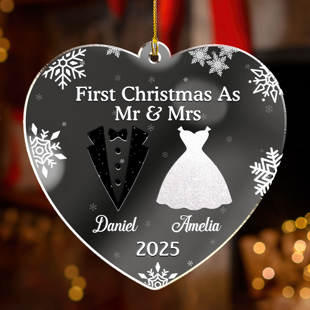 First Christmas As - Personalized Custom Mirrored Acrylic Ornament