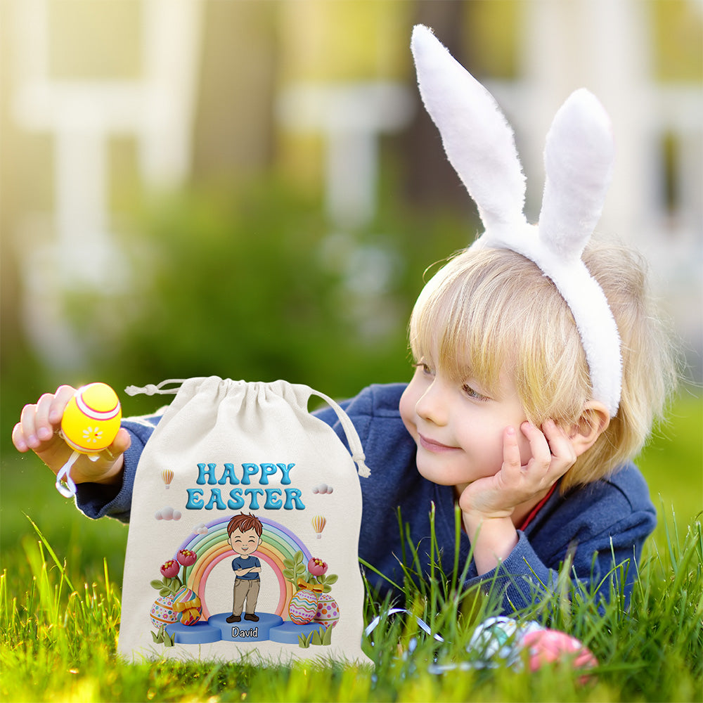 Happy Easter Rainbow - Personalized Custom Favor Bag