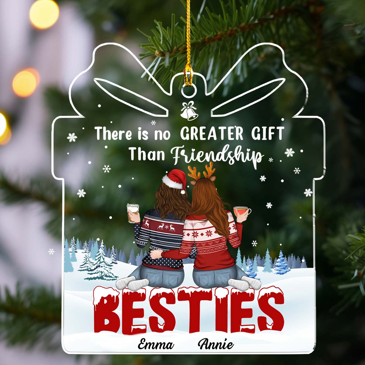 Bestie Love Forever Gift - Personalized Custom Acrylic Ornament