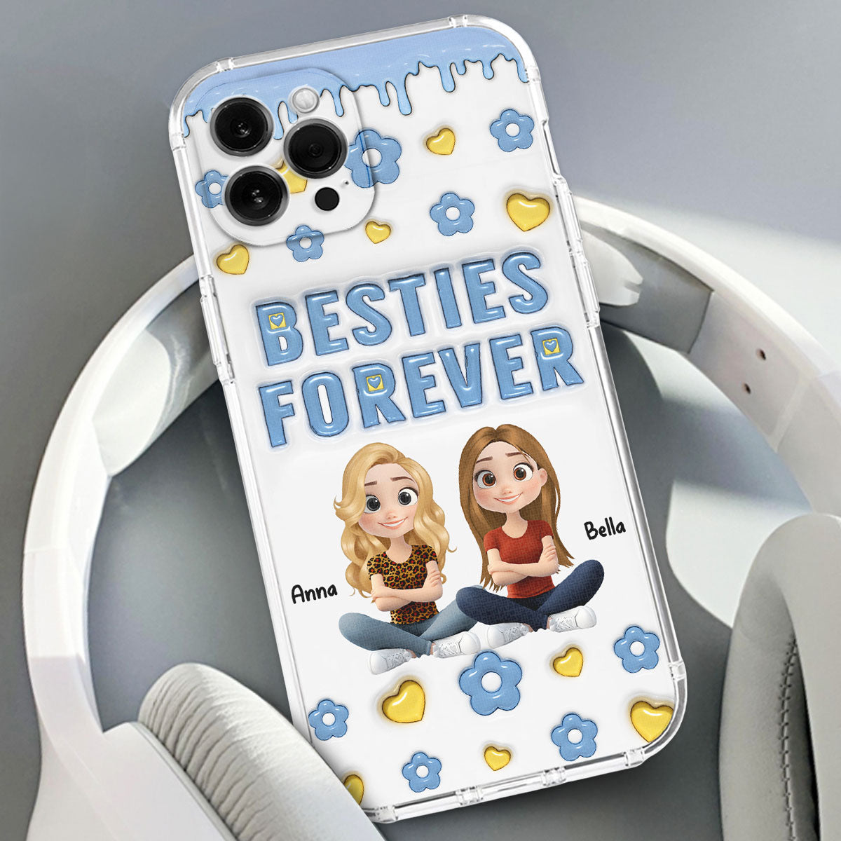 Life Is Better With True Friend Cartoonize - Personalized Custom 3D Inflated Effect Phone Case