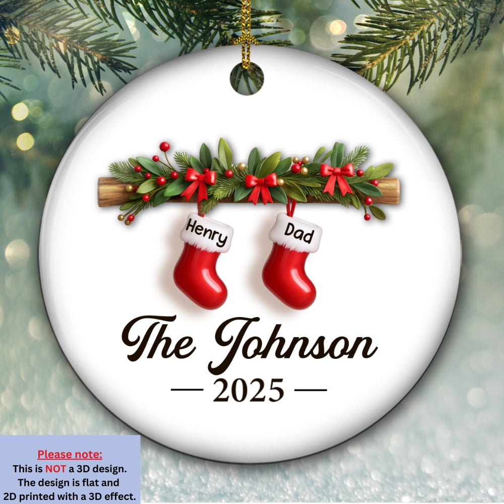 Family Christmas - Personalized Custom Ceramic Ornament