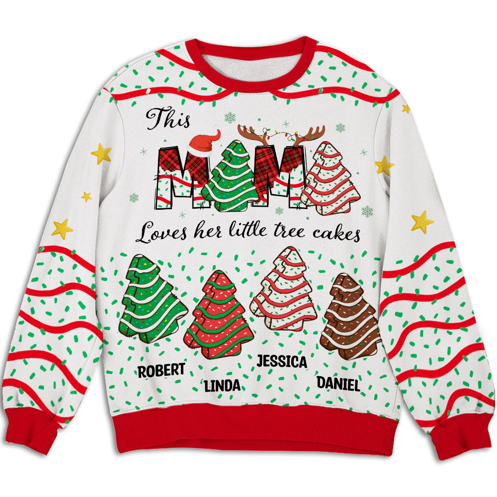 Grandma Christmas Tree Cake - Personalized Custom All-Over-Print Sweatshirt