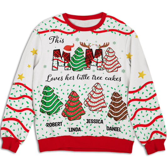 Grandma Christmas Tree Cake - Personalized Custom All-Over-Print Sweatshirt