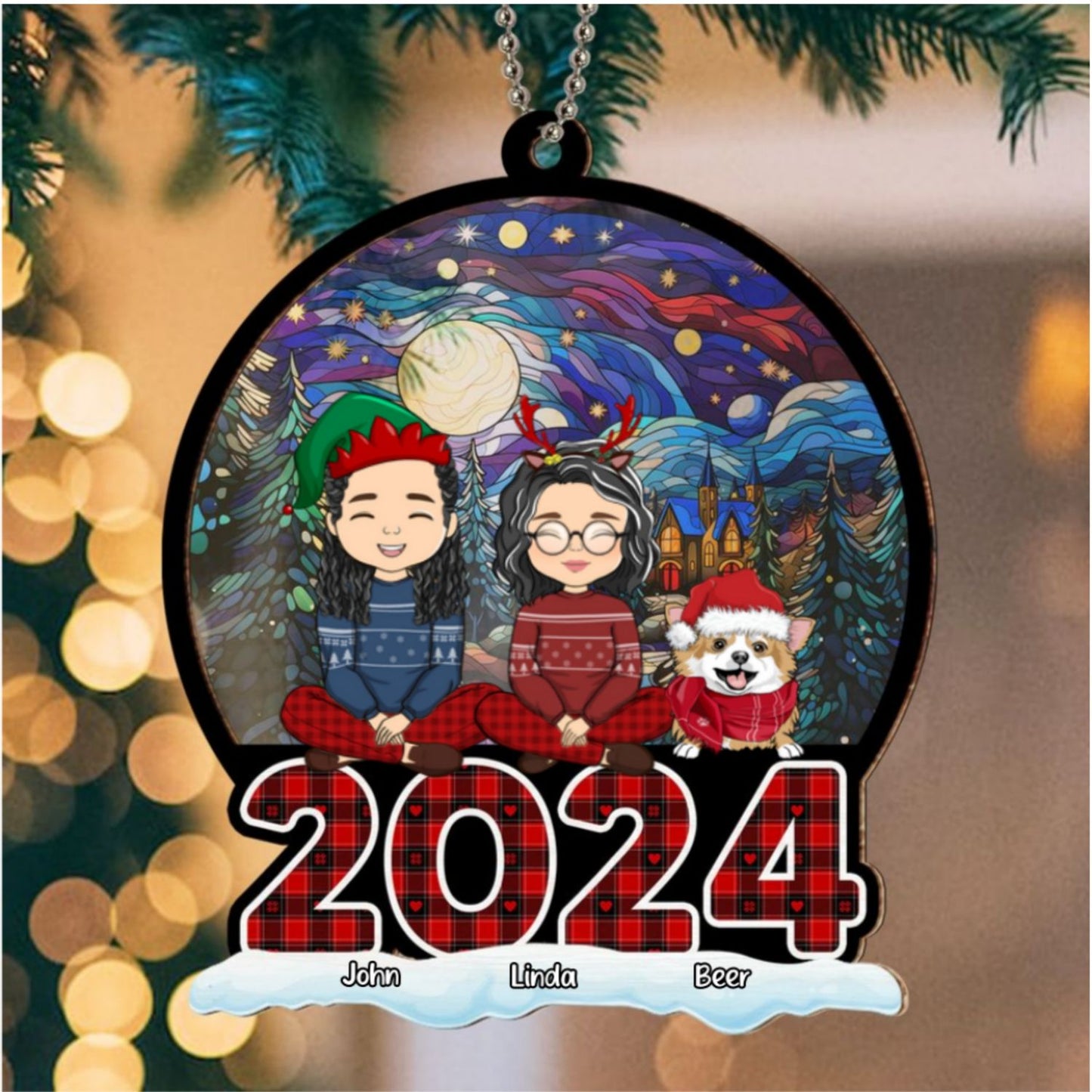 Family Squad - Personalized Custom Suncatcher Ornament