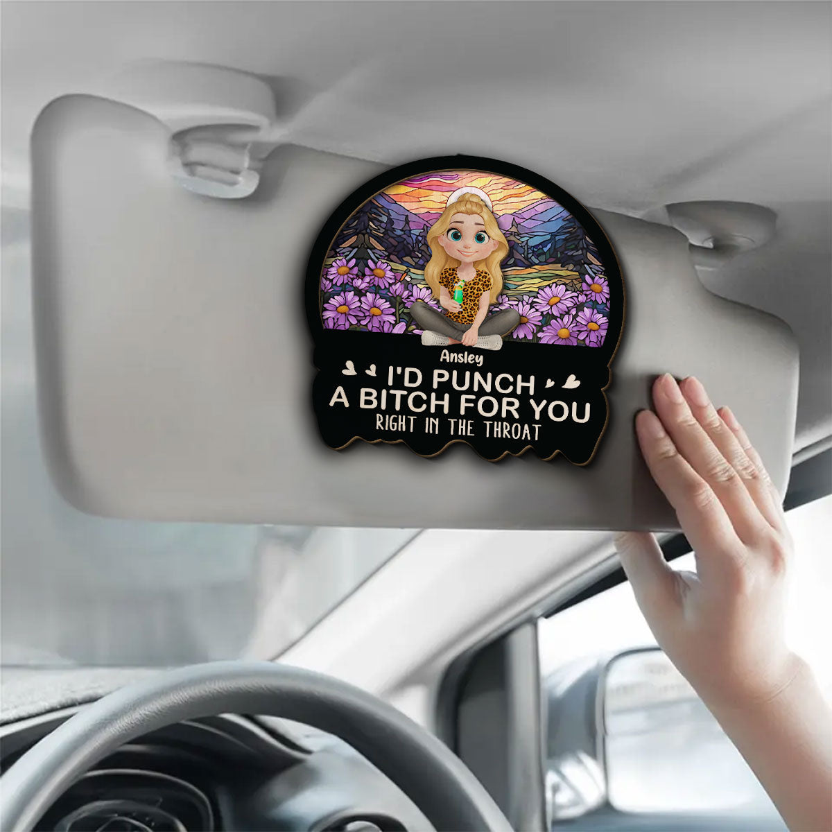 Right In The Throat For You Bestie Sister - Personalized Custom Car Visor