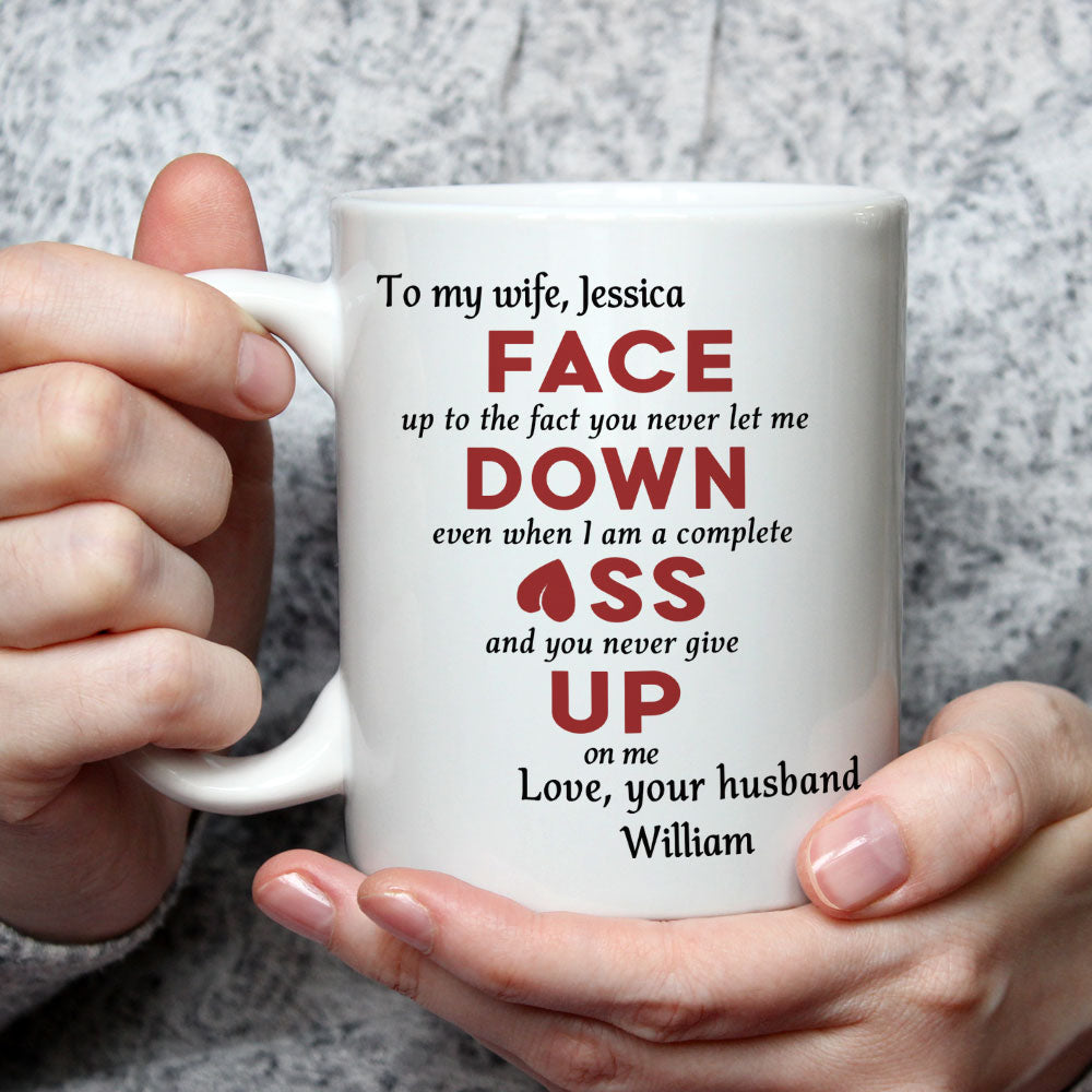 You Never Give Up On Me - Personalized Custom Coffee Mug